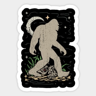 Bigfoot Silhouette Retro Sticker